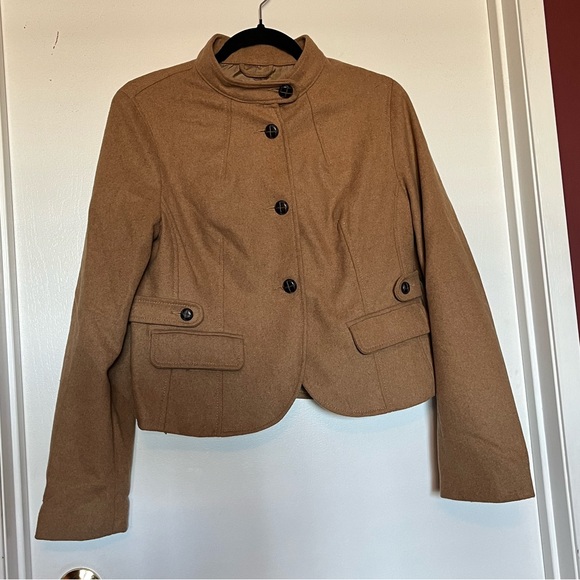 Vintage/retro Old Navy golden camel poly/wool blazer. - Picture 2 of 9